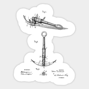 Anchor Vintage Patent Drawing Funny Novelty T-Shirt Sticker